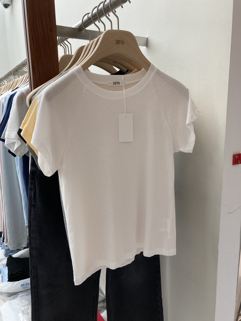 CURVY韓國直郵實拍女裝新品26夏季休閑26春夏時尚職業T恤CURVYT恤圖色2