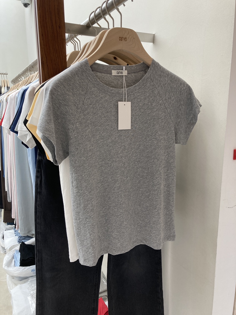 CURVY韓國直郵實拍女裝新品26夏季休閑26春夏時尚職業T恤CURVYT恤圖色3