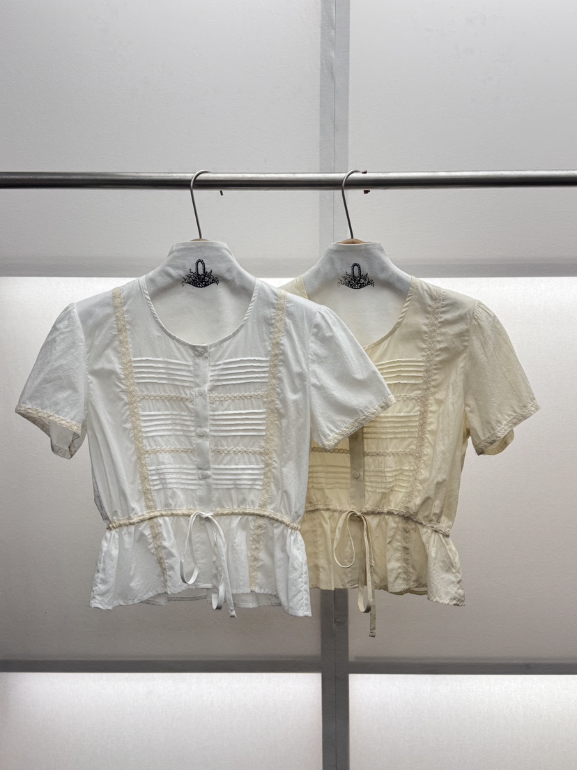 MILUI韓國直郵女裝新品26夏季休閑推薦職業熱賣襯衫蕾絲衫MILUI襯衫/蕾絲衫