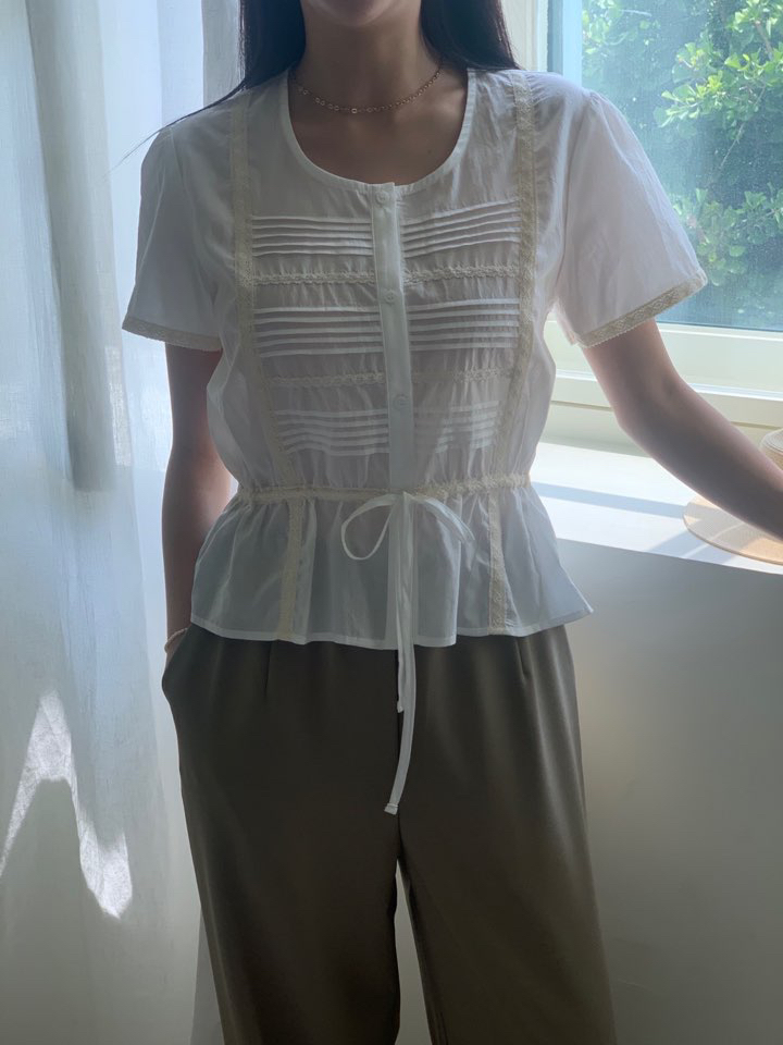 MILUI韓國直郵女裝新品26夏季休閑推薦職業熱賣襯衫蕾絲衫MILUI襯衫/蕾絲衫