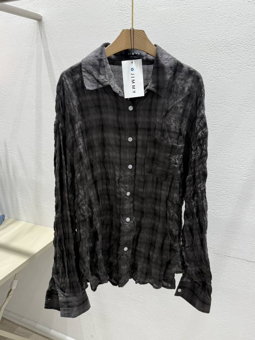 JIMMY韓國直郵女裝新款時尚推薦人氣職業襯衫蕾絲衫復古格子JIMMY/REMAKE襯衫/蕾絲衫圖色1