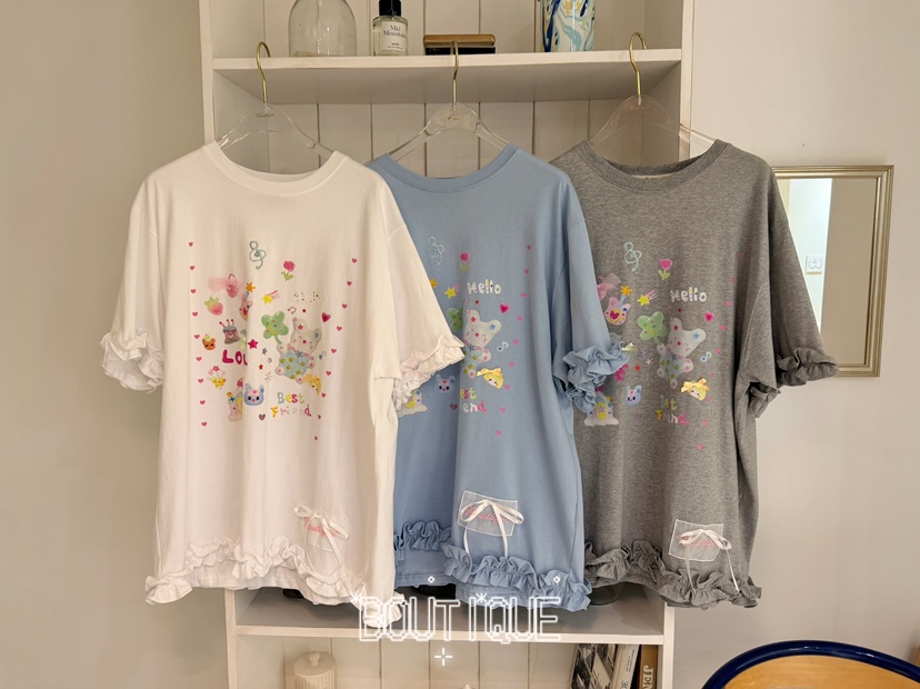 BOUTIQUE-L韓國直郵女士新款人氣26夏季休閑時尚職業T恤BOUTIQUE-LT恤