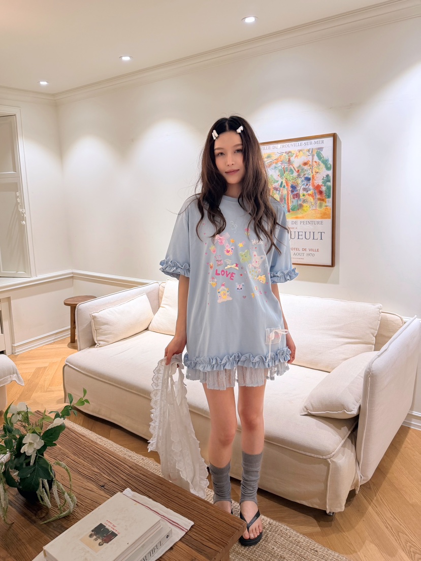 BOUTIQUE-L韓國直郵女士新款人氣26夏季休閑時尚職業T恤BOUTIQUE-LT恤
