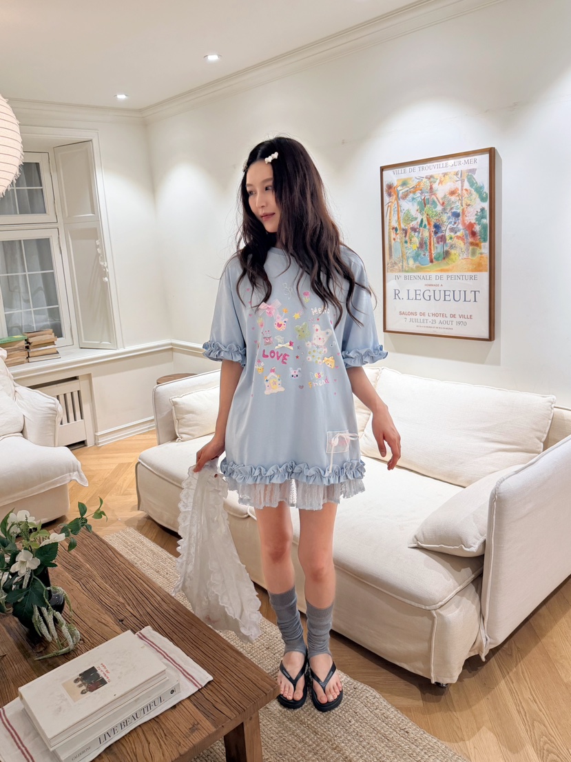 BOUTIQUE-L韓國直郵女士新款人氣26夏季休閑時尚職業T恤BOUTIQUE-LT恤