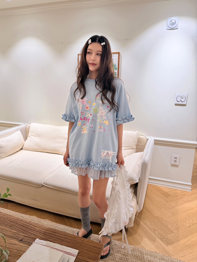 BOUTIQUE-L韓國直郵女士新款人氣26夏季休閑時尚職業T恤BOUTIQUE-LT恤