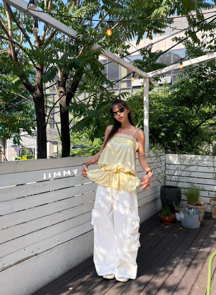 JIMMY韓國直郵實拍女士新款推薦休閑26夏季時尚職業吊帶背心JIMMY/REMAKE吊帶/背心
