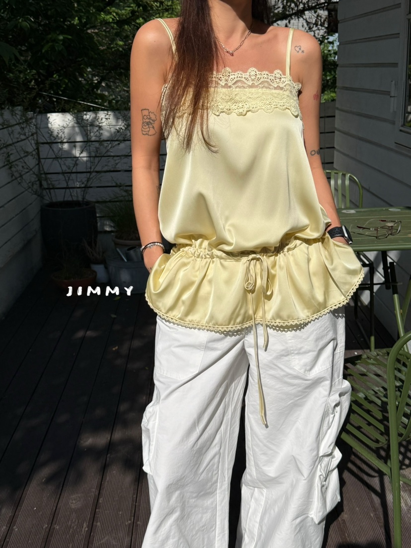 JIMMY韓國直郵實拍女士新款推薦休閑26夏季時尚職業吊帶背心JIMMY/REMAKE吊帶/背心