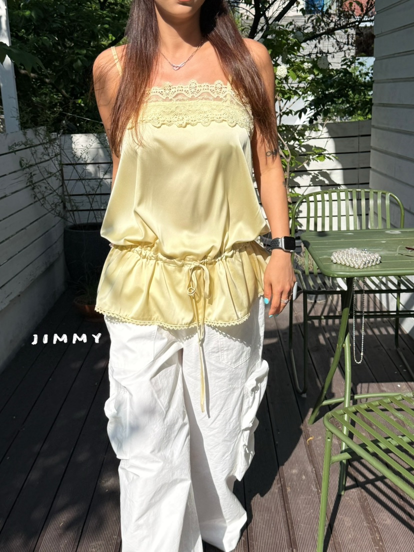 JIMMY韓國直郵實拍女士新款推薦休閑26夏季時尚職業吊帶背心JIMMY/REMAKE吊帶/背心