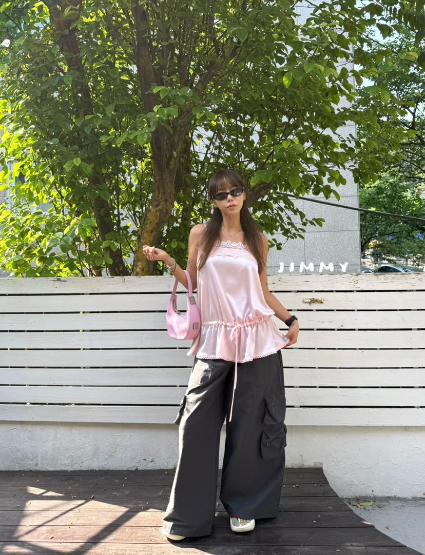 JIMMY韓國直郵實拍女士新款推薦休閑26夏季時尚職業吊帶背心JIMMY/REMAKE吊帶/背心