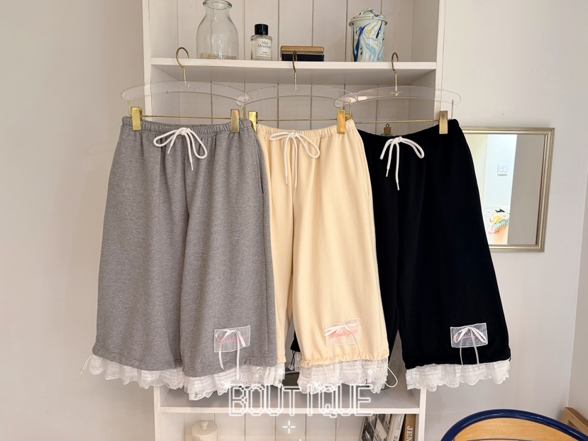 BOUTIQUE-L韓國直郵女士新款26夏季時尚休閑熱賣短褲蕾絲BOUTIQUE-L短褲