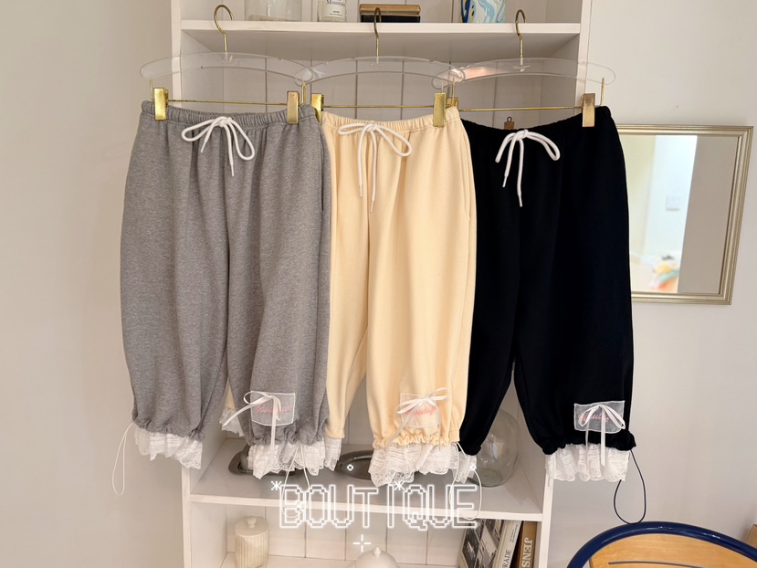 BOUTIQUE-L韓國直郵女士新款26夏季時尚休閑熱賣短褲蕾絲BOUTIQUE-L短褲