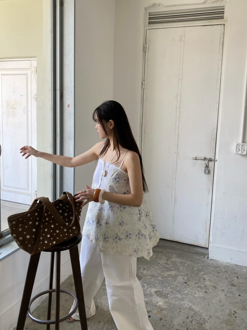 OUPPT韓國東大門直郵女裝新品26春夏人氣熱賣吊帶背心提花OUPPT吊帶/背心