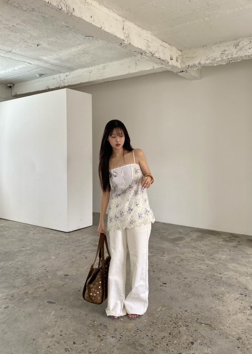 OUPPT韓國東大門直郵女裝新品26春夏人氣熱賣吊帶背心提花OUPPT吊帶/背心