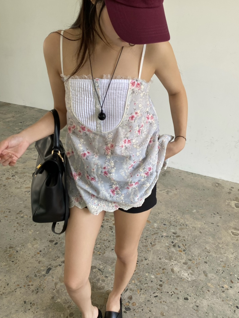 OUPPT韓國東大門直郵女裝新品26春夏人氣熱賣吊帶背心提花OUPPT吊帶/背心