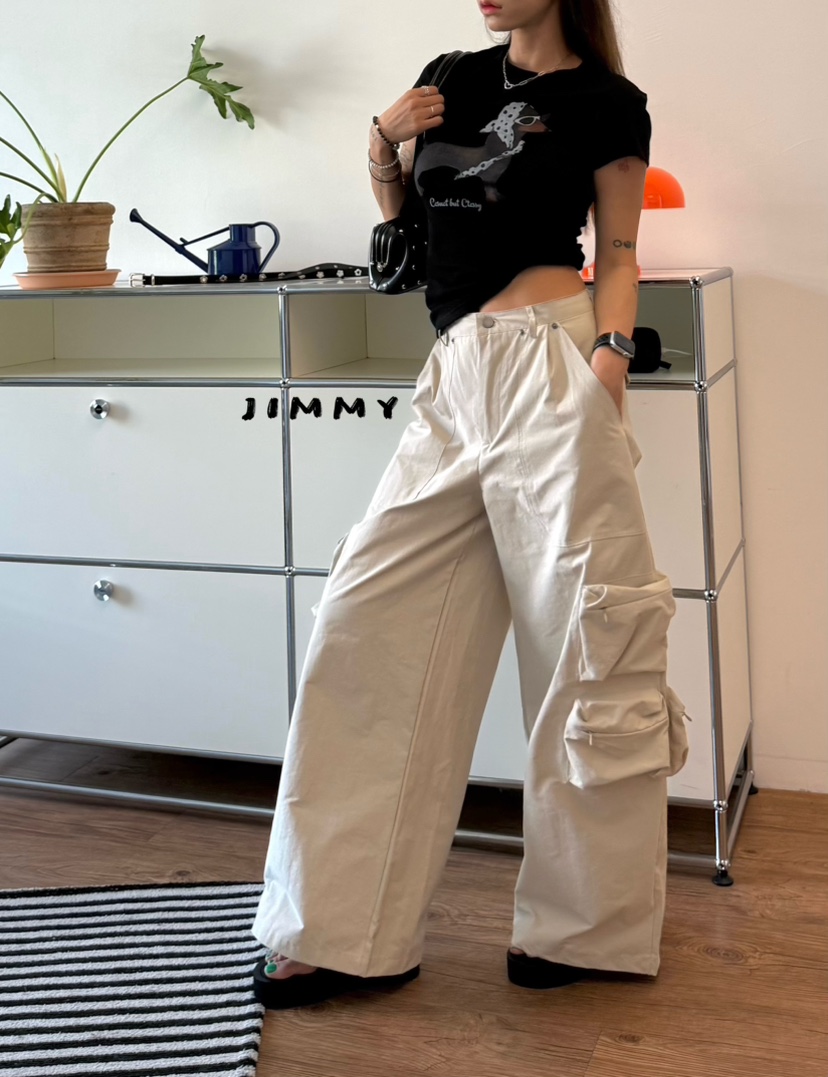 JIMMY韓國代購女士新款26春夏休閑26夏季職業推薦人氣休閑褲JIMMY/REMAKE休閑褲