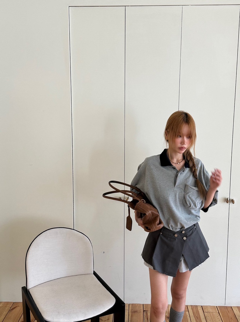 ZEROZERO韓國直郵女士新品26春夏推薦休閑26夏季熱賣T恤口袋ZEROZEROT恤圖色1