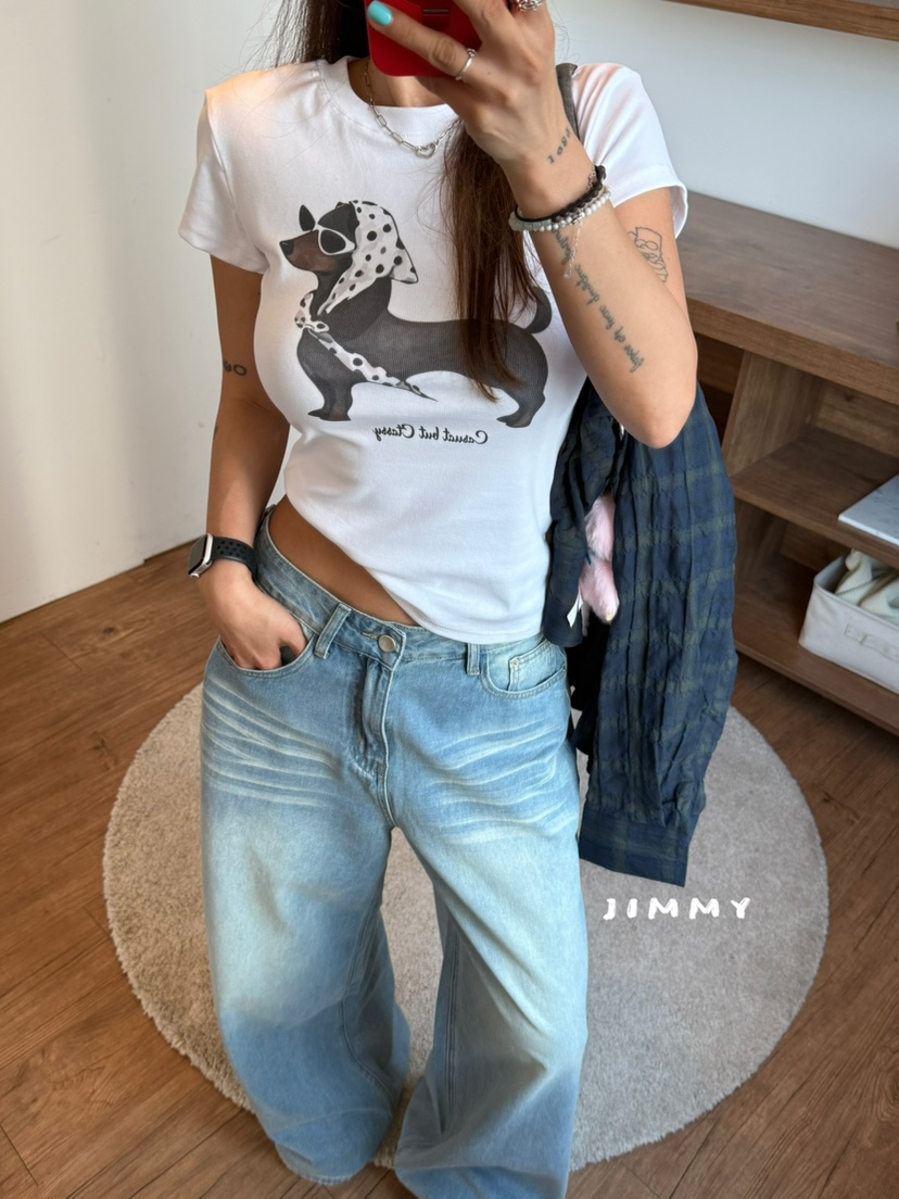 JIMMY韓國直郵女裝新品熱賣時尚推薦休閑26夏季職業26春夏T恤JIMMY/REMAKET恤
