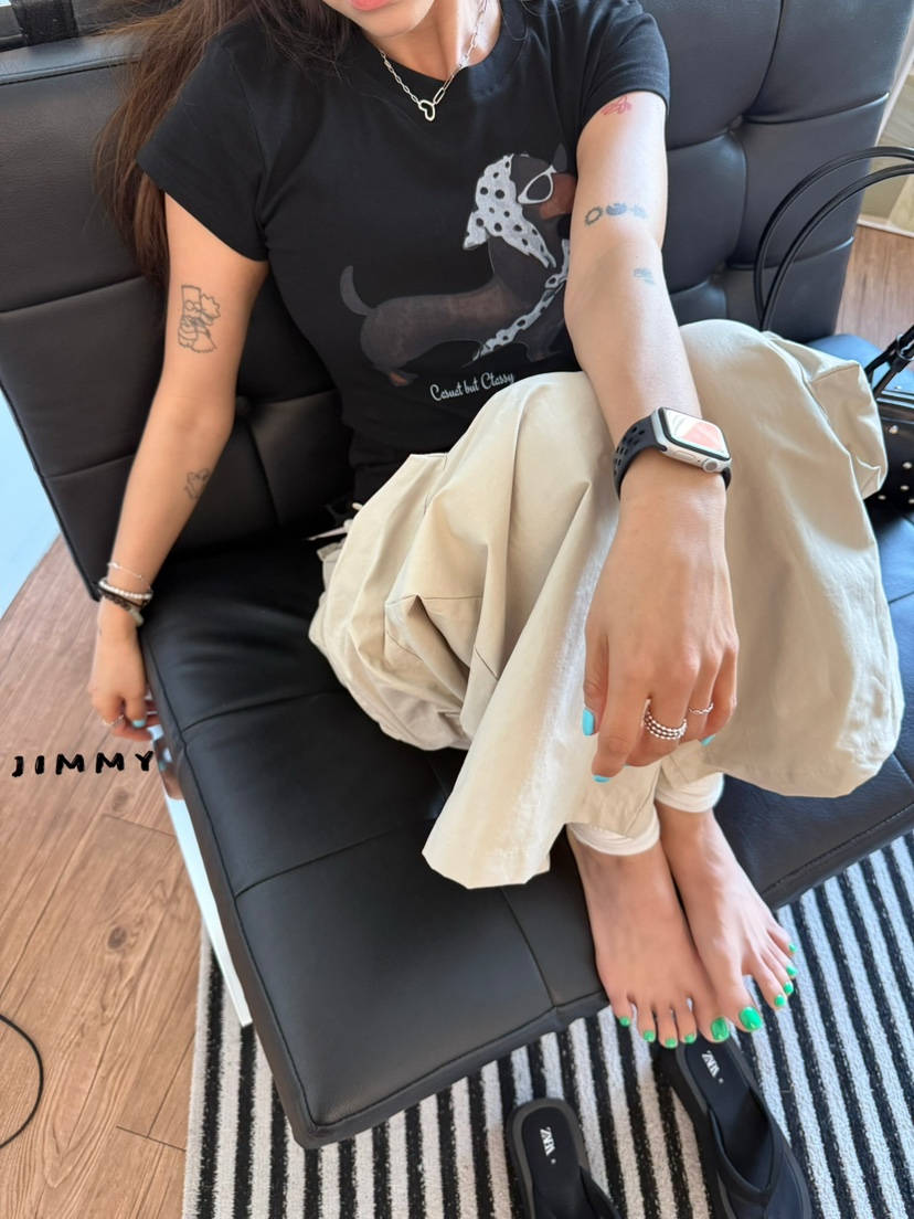 JIMMY韓國直郵女裝新品熱賣時尚推薦休閑26夏季職業26春夏T恤JIMMY/REMAKET恤