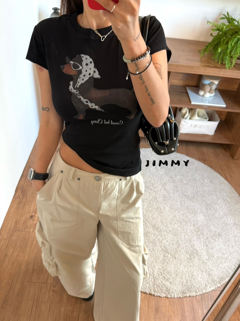 JIMMY韓國直郵女裝新品熱賣時尚推薦休閑26夏季職業26春夏T恤JIMMY/REMAKET恤