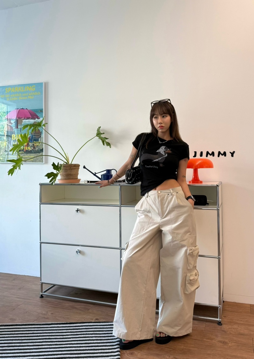 JIMMY韓國直郵女裝新品熱賣時尚推薦休閑26夏季職業26春夏T恤JIMMY/REMAKET恤