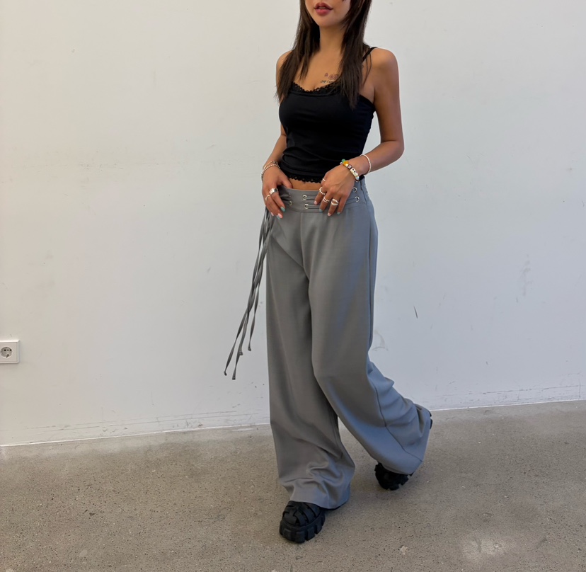 CUCUMBER韓國直郵實拍女士新款職業時尚休閑推薦休閑褲孔眼CUCUMBER休閑褲