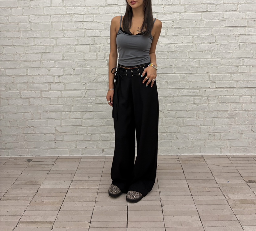 CUCUMBER韓國直郵實拍女士新款職業時尚休閑推薦休閑褲孔眼CUCUMBER休閑褲