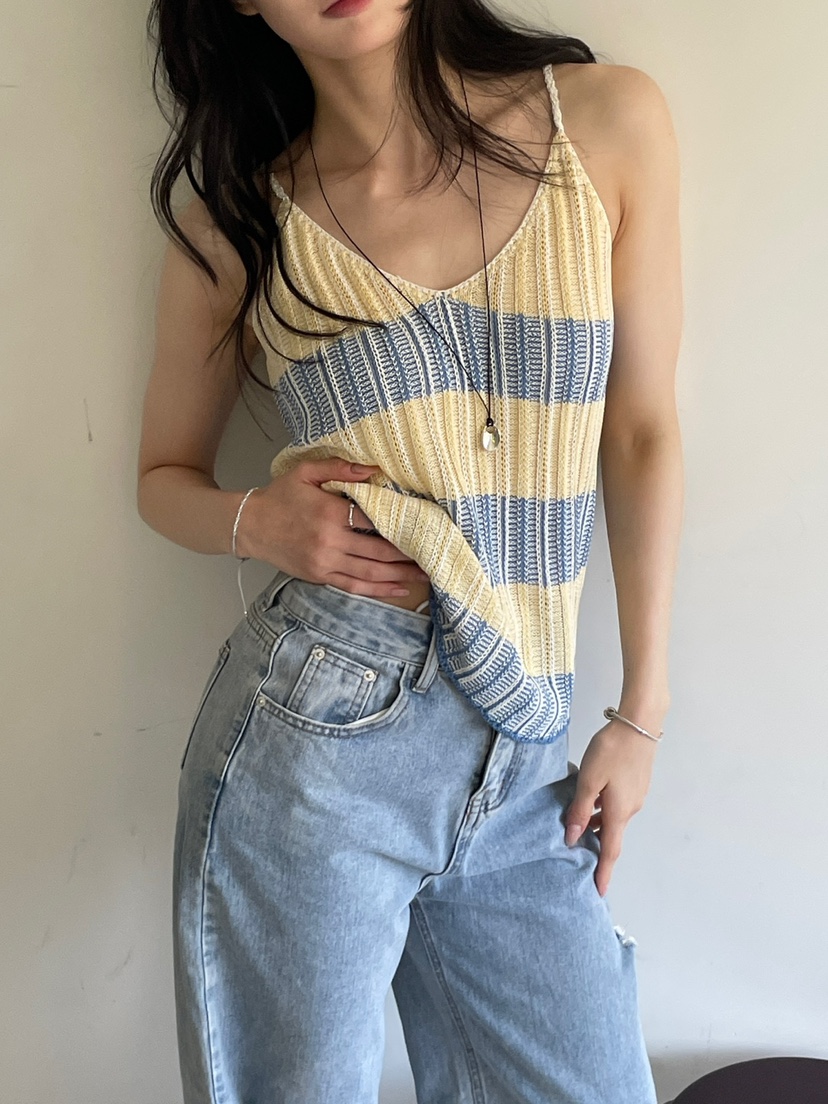 空韓國東大門代購女士新品26春夏26夏季休閑推薦吊帶背心APEX吊帶/背心