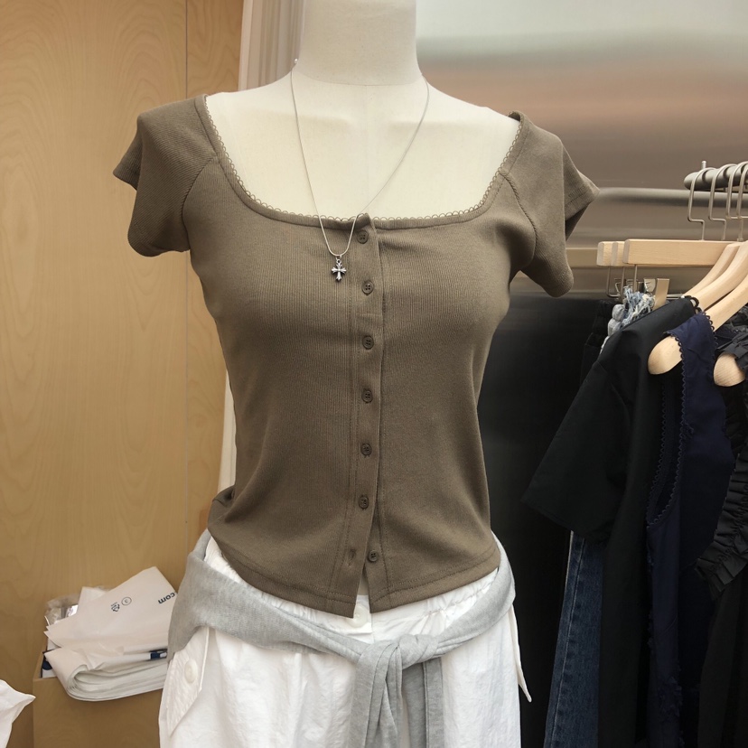 PLEASURE韓國東大門代購女士新款26春夏時尚推薦休閑人氣T恤PLEASURET恤圖色1