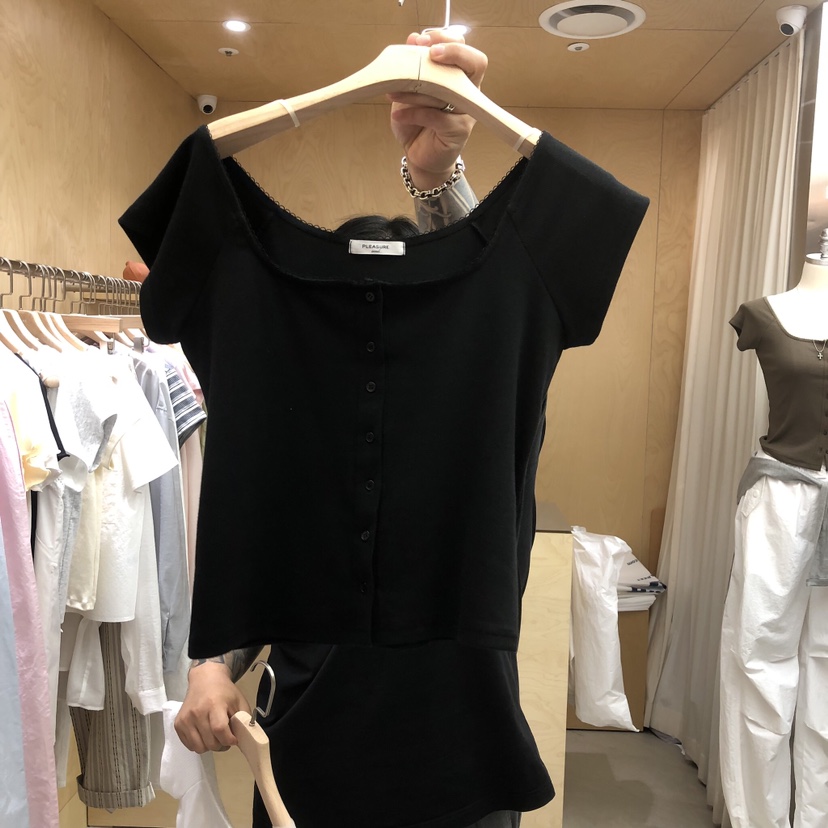 PLEASURE韓國東大門代購女士新款26春夏時尚推薦休閑人氣T恤PLEASURET恤圖色2