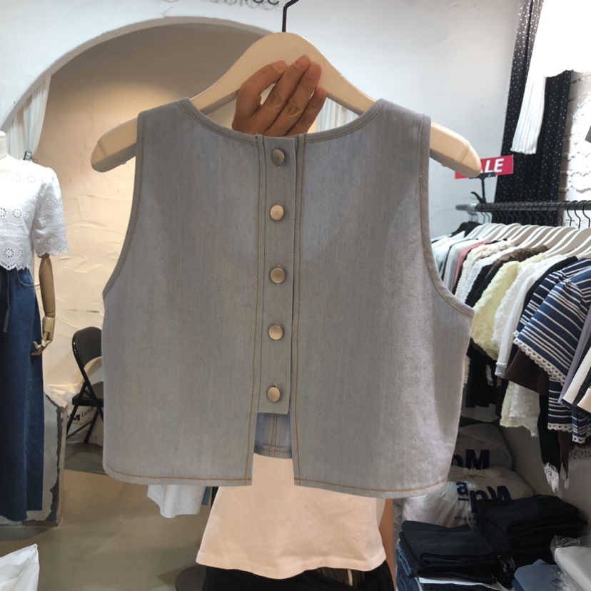 OZ韓國東大門代購女裝新品26春夏26夏季吊帶背心紐扣背心OZ.ounce吊帶/背心