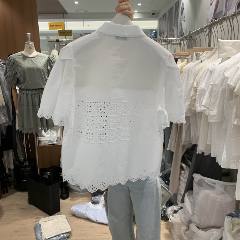 OGI韓國代購女士新品熱賣職業26夏季人氣時尚休閑襯衫蕾絲衫FLat OGI襯衫/蕾絲衫