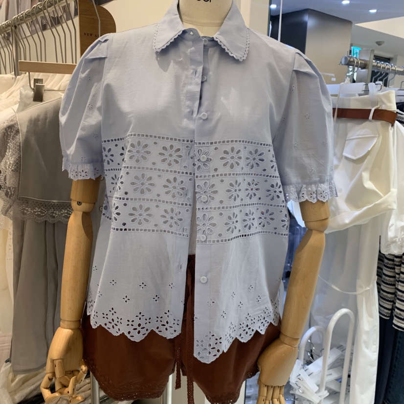 OGI韓國代購女士新品熱賣職業26夏季人氣時尚休閑襯衫蕾絲衫FLat OGI襯衫/蕾絲衫圖色2