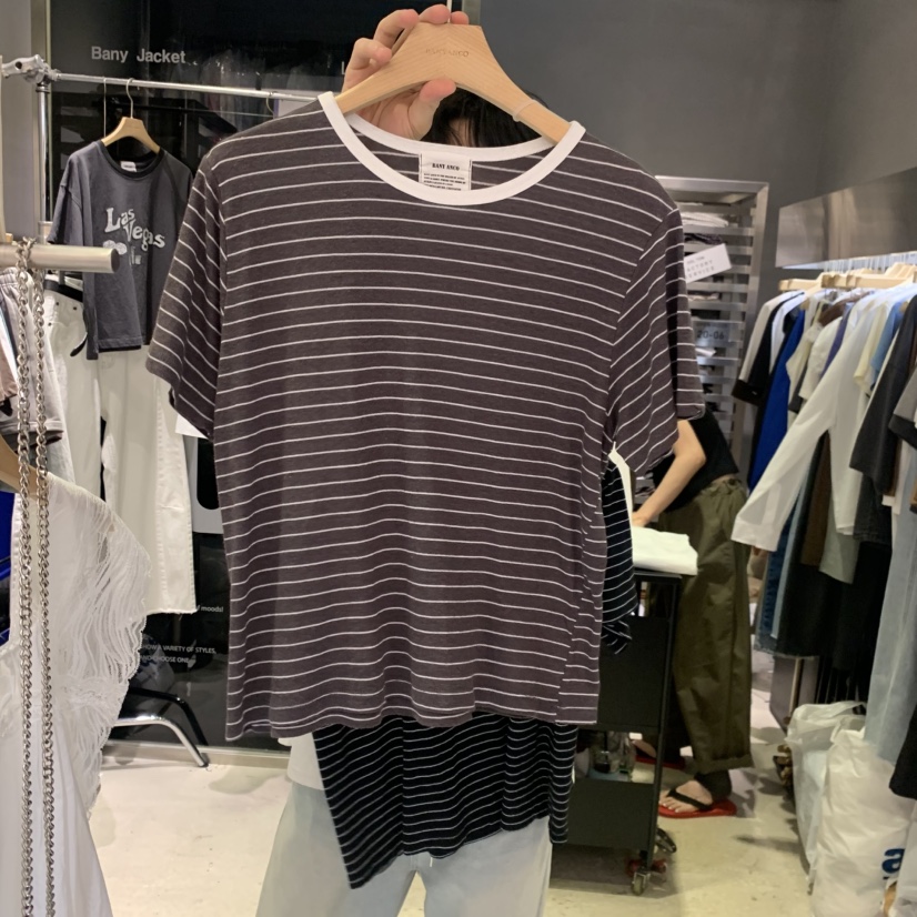 BANY ANCO韓國直郵女裝新品休閑人氣26夏季熱賣26春夏T恤亞麻BANY ANCOT恤圖色3