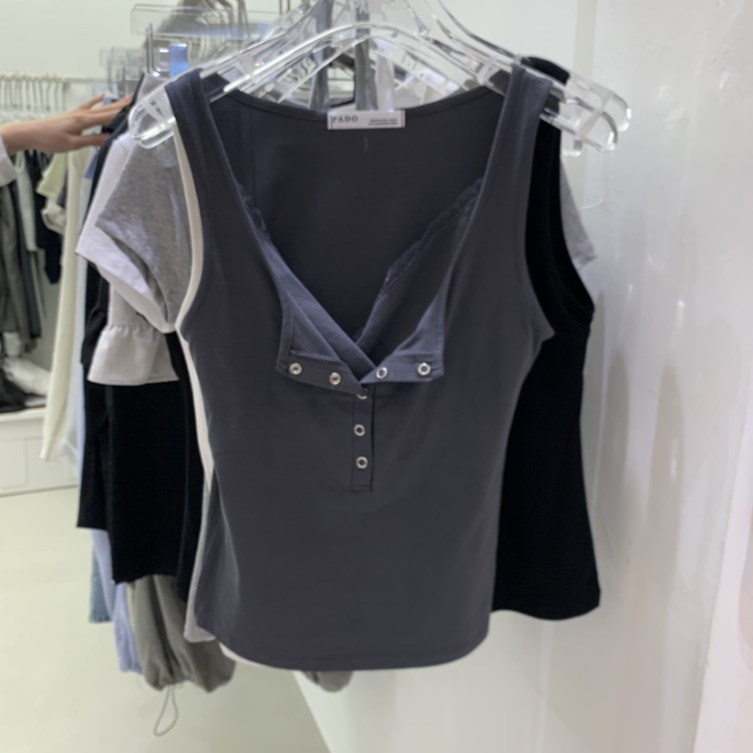 PADO韓國東大門直郵女裝新款26夏季人氣時尚吊帶背心蕾絲PADO吊帶/背心圖色1