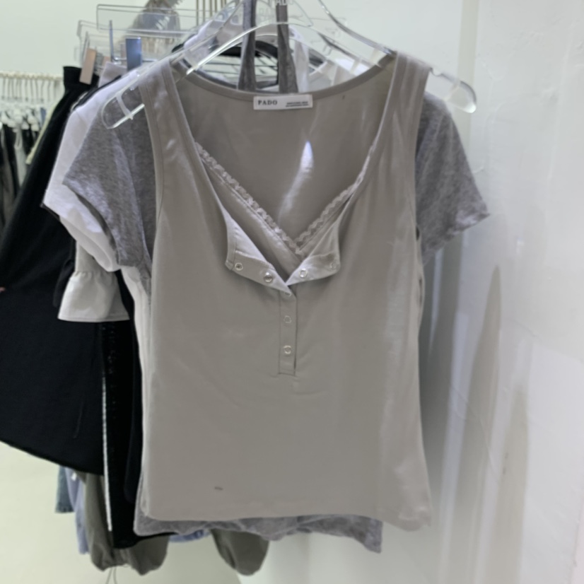 PADO韓國東大門直郵女裝新款26夏季人氣時尚吊帶背心蕾絲PADO吊帶/背心圖色4