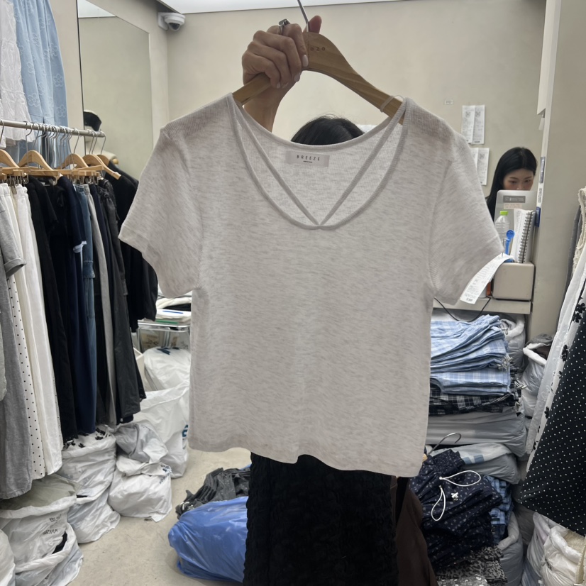 BREEZE韓國直郵實拍女士新品推薦人氣休閑職業時尚26夏季T恤BREEZET恤圖色1