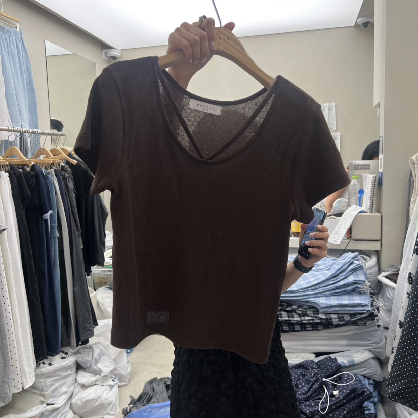 BREEZE韓國直郵實拍女士新品推薦人氣休閑職業時尚26夏季T恤BREEZET恤圖色2
