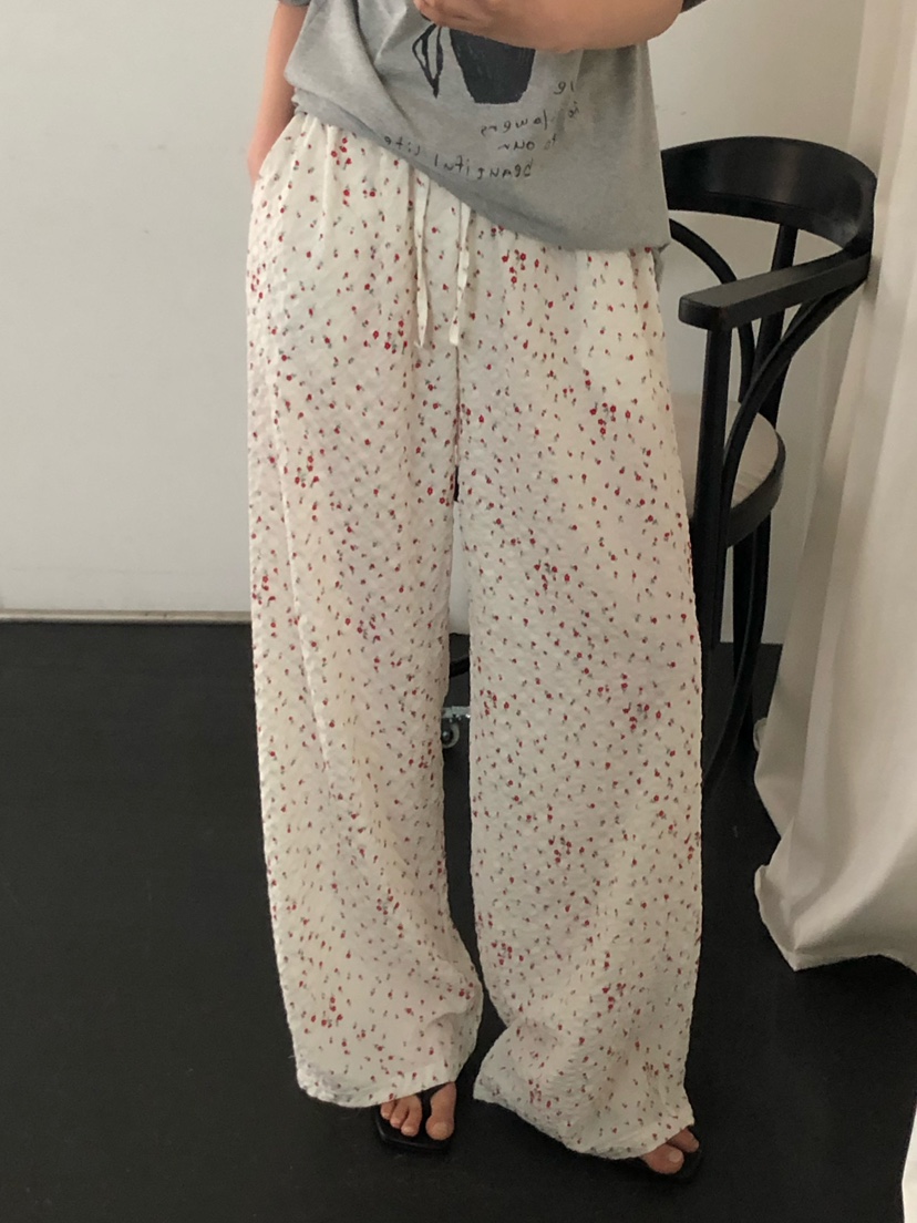 ONDO-P韓國直郵女裝新品26春夏推薦熱賣休閑職業休閑褲花朵ONDO-P休閑褲圖色1