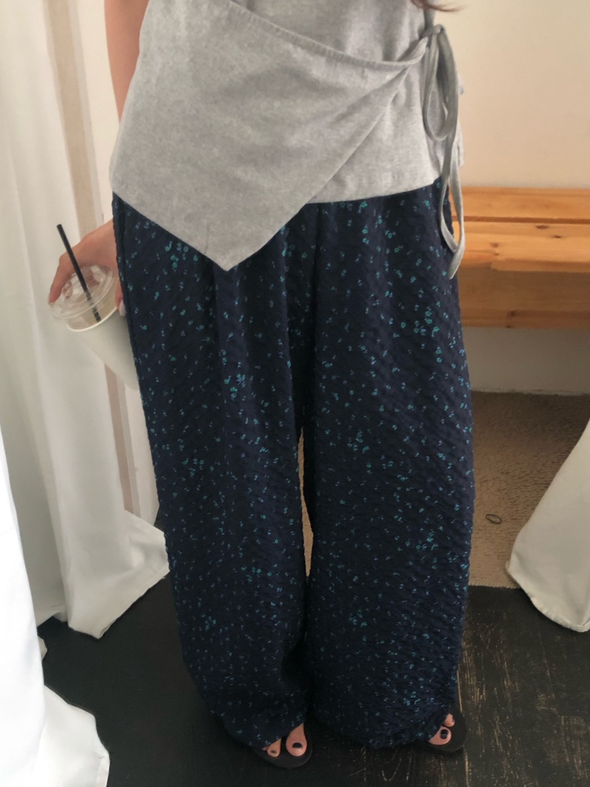 ONDO-P韓國直郵女裝新品26春夏推薦熱賣休閑職業休閑褲花朵ONDO-P休閑褲圖色2