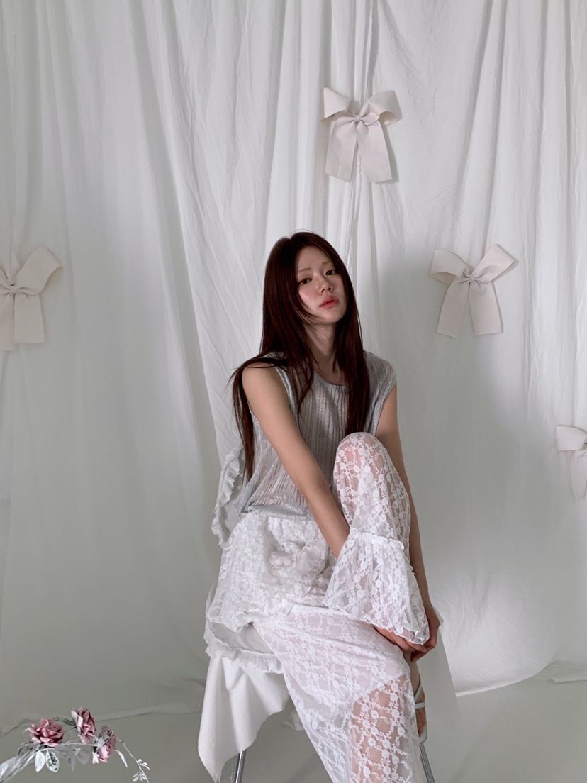 MAISONDEGLORY韓國直郵女裝新款休閑職業打底褲鯊魚褲蕾絲花MAISON DE GLORY打底褲/鯊魚褲