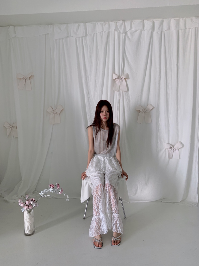 MAISONDEGLORY韓國直郵女裝新款休閑職業打底褲鯊魚褲蕾絲花MAISON DE GLORY打底褲/鯊魚褲