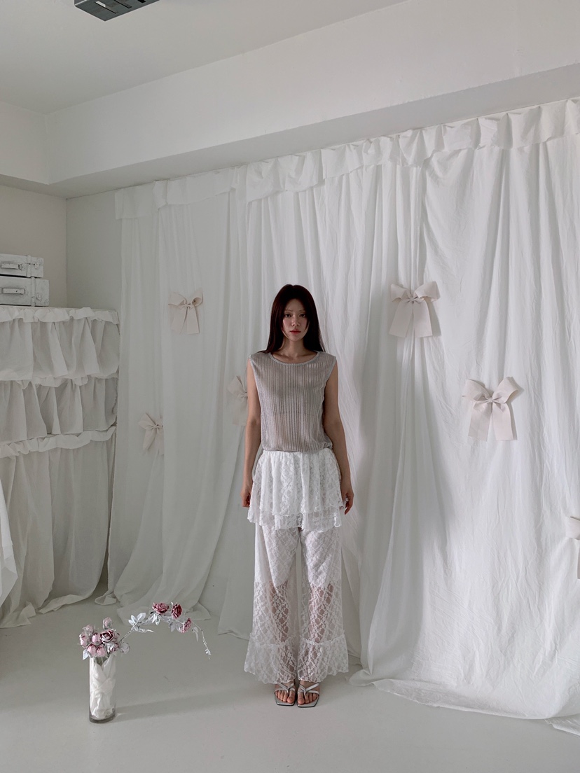 MAISONDEGLORY韓國直郵女裝新款休閑職業打底褲鯊魚褲蕾絲花MAISON DE GLORY打底褲/鯊魚褲