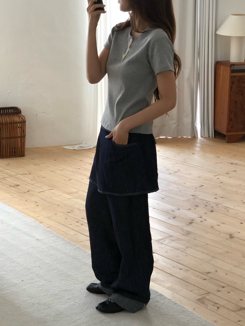 ONDO-P韓國直郵女士新品熱賣休閑職業時尚推薦T恤人字紋ONDO-PT恤