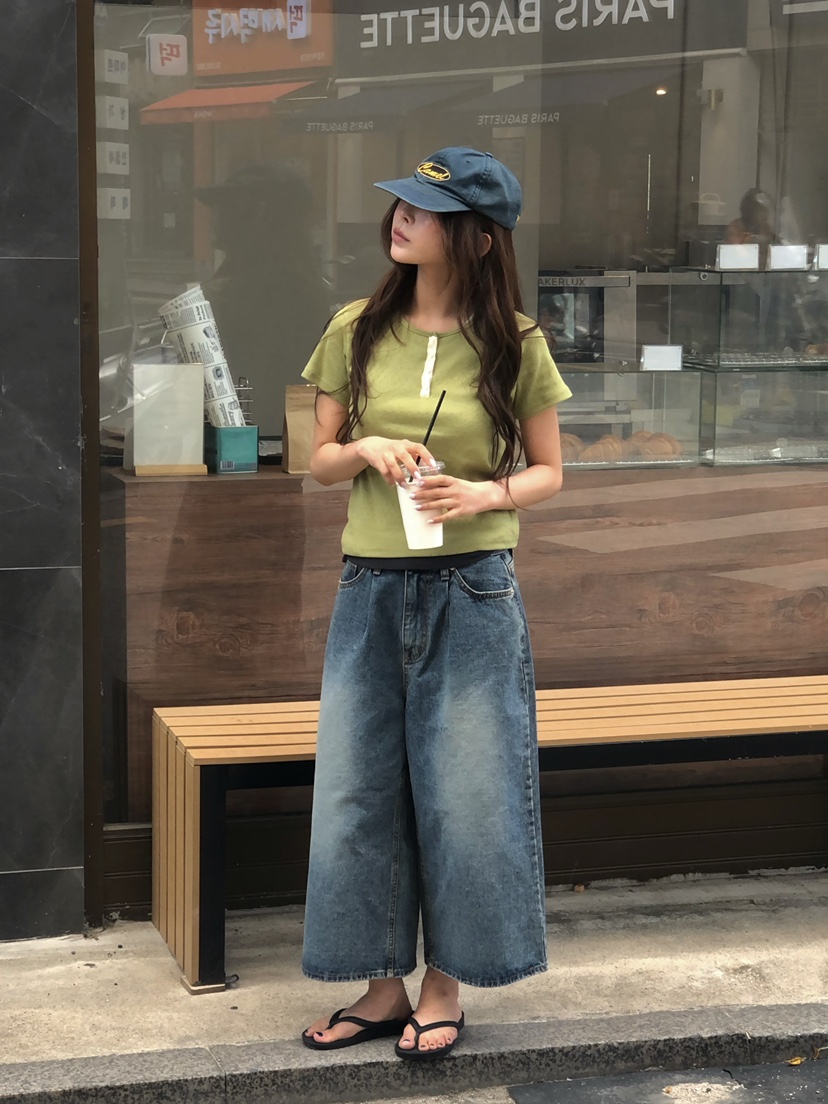 ONDO-P韓國直郵女士新品熱賣休閑職業時尚推薦T恤人字紋ONDO-PT恤