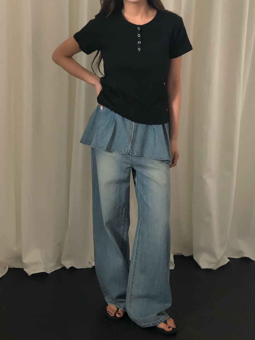 ONDO-P韓國直郵女士新品熱賣休閑職業時尚推薦T恤人字紋ONDO-PT恤