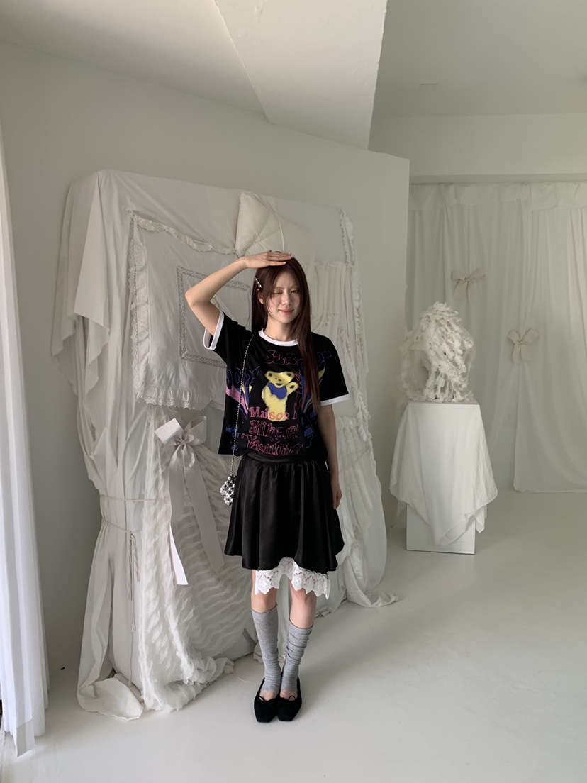 MAISONDEGLORY韓國直郵女裝新款熱賣26春夏裙褲不對稱緞面MAISON DE GLORY裙褲