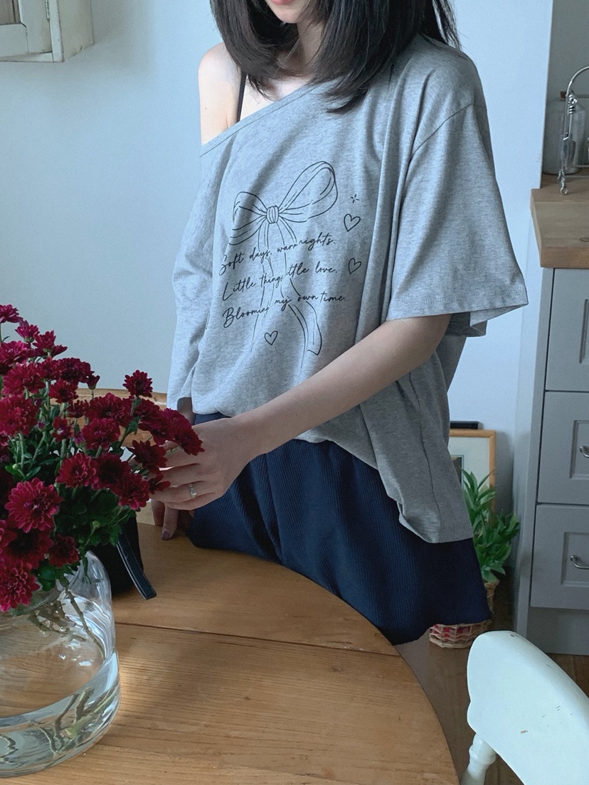 BEFORE SUNRISE韓國直郵女裝新款推薦時尚人氣26春夏T恤絲帶BEFORE SUNRISET恤