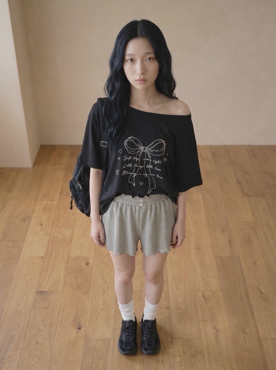 BEFORE SUNRISE韓國直郵女裝新款推薦時尚人氣26春夏T恤絲帶BEFORE SUNRISET恤