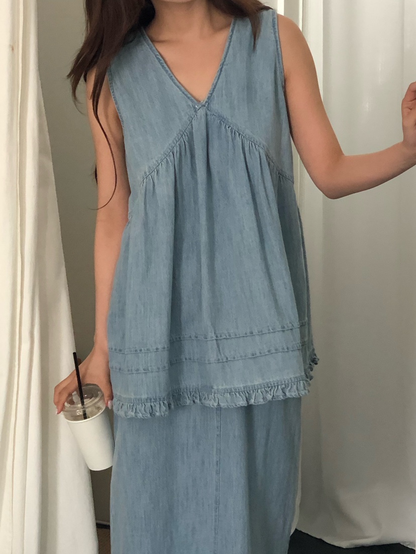 ONDO-P韓國代購女士新品26春夏時尚人氣推薦吊帶背心荷葉邊ONDO-P吊帶/背心