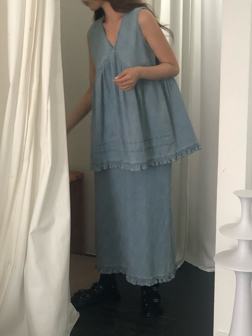ONDO-P韓國代購女士新品26春夏時尚人氣推薦吊帶背心荷葉邊ONDO-P吊帶/背心